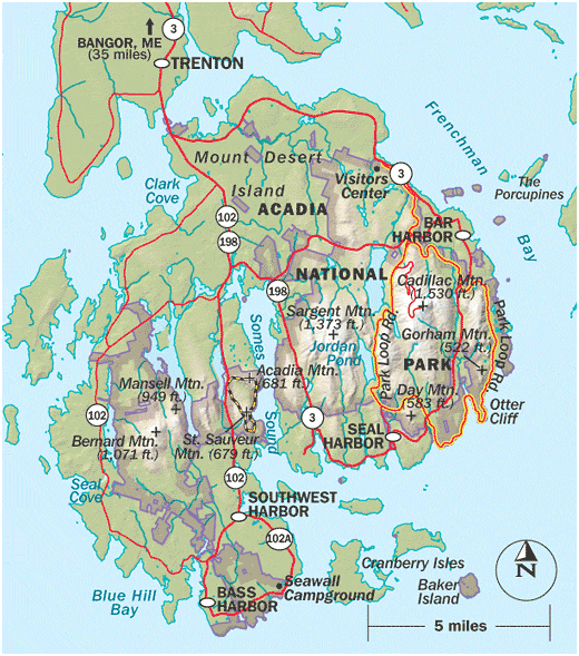 Printable Acadia National Park Map
